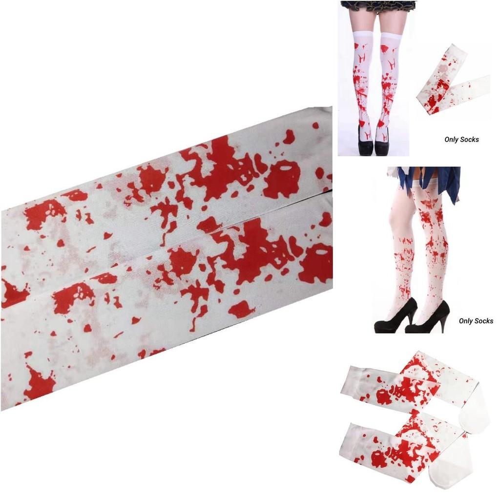 Halloweenowe Krwawe Pończochy Na Imprezę Kostiumową Pielęgniarka Zombie Krwawe Jedwabne Pończochy