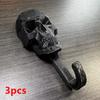 3Pcs Multi-Purpose Hanger  Geometric Skull Robe Towel Hook Set Creative Gothic Wall Mount Hooks For Bathroom Bedroom Entryway