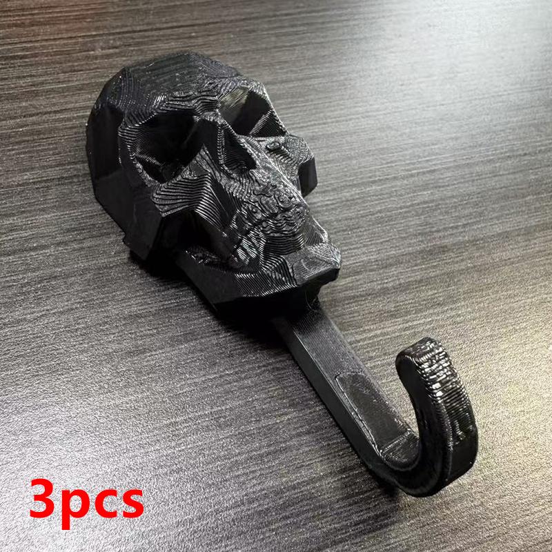 3Pcs Multi-Purpose Hanger Geometric Skull Robe Towel Hook Set Creative Gothic Wall Mount Hooks For Bathroom Bedroom Entryway