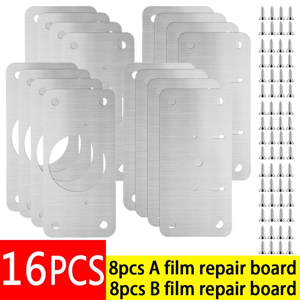 Cabinet Hinge Repair Plates Kit Stainless Steel Kitchen Cupboard Door Hinge Mounting Fixing Plate with Hole Hardware Accessories