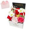Flower Soap Flower Box Day Birthday Present Bouquet Gift Soap Flower Celebration Wedding Anniversary Gift for Women Flower Message Card Included
