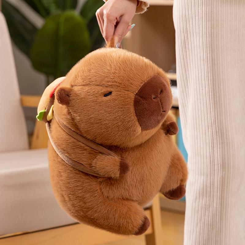 Kawaii Capybara Plush Transformation Dolls Stuffed Toy Bag Pendant Cartoon Animals for Boys Girls Birthday Xmas Gifts Home Decor