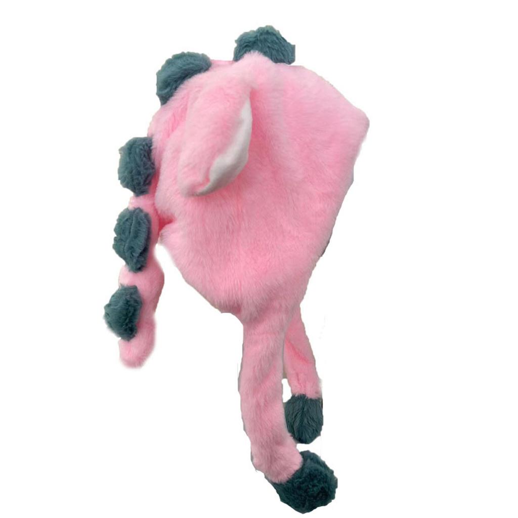 Winter Cartoon Dinosaur Doll Plush Hat, A Cute Hat With Ears That Move When Squeezed