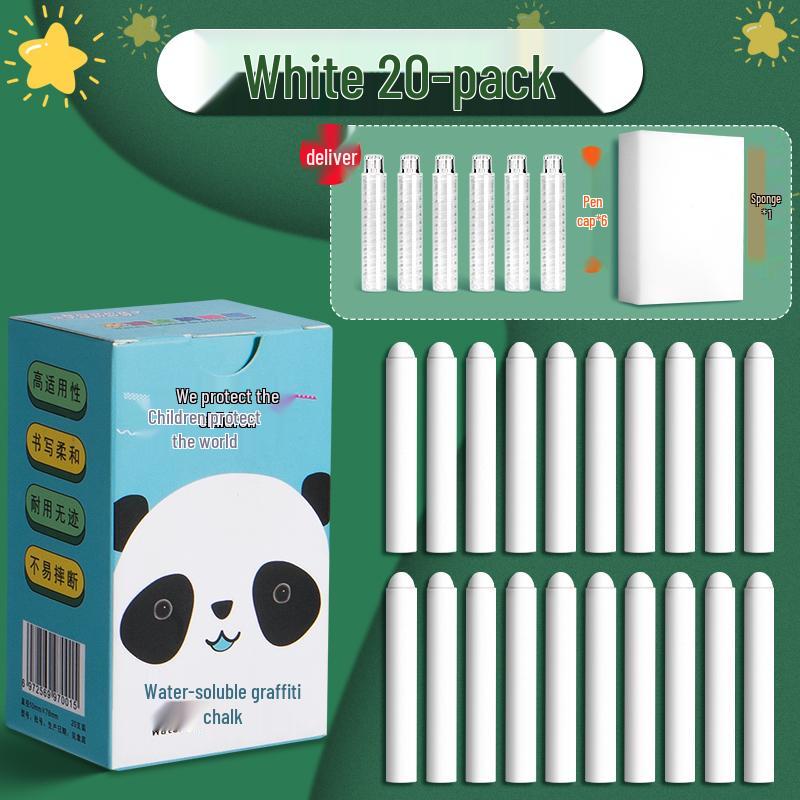 Water-Soluble Dust-Free Chalk for Teachers & Students - Reveals Color When Wet - Ideal for Blackboard Writing & Drawing