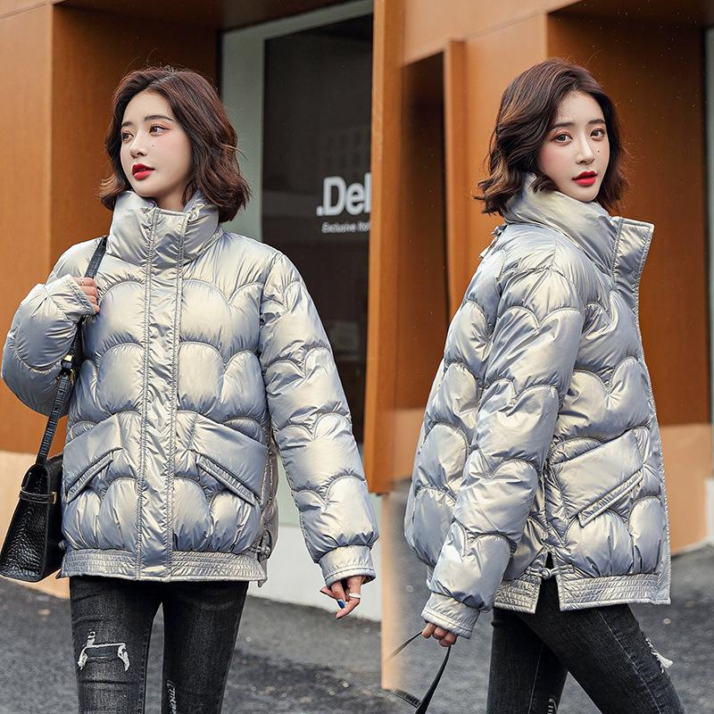 New Glossy  Clothes for Women's New Winter Thickened  Jackets, Short Bread Clothes, Loose  Jackets.