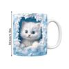 Cute Cat Mug Cute Kitten Hole In The Wall Ceramic Coffee Mug Holiday Coffee Latte Mug Novelty Space Design Drinking Cups For