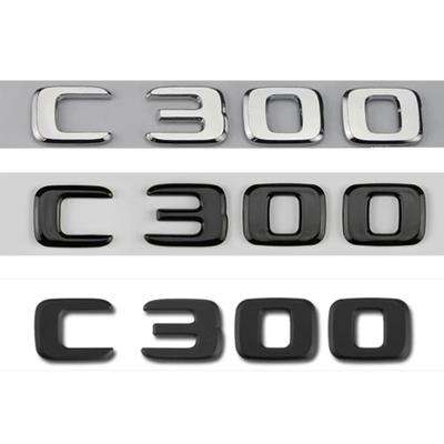 3D ABS Black Car Trunk Letters C300 Logo For Mercedes Benz C300 W205 W204 W203 W206 2022 4MATIC Emblem Stickers Accessories UO4