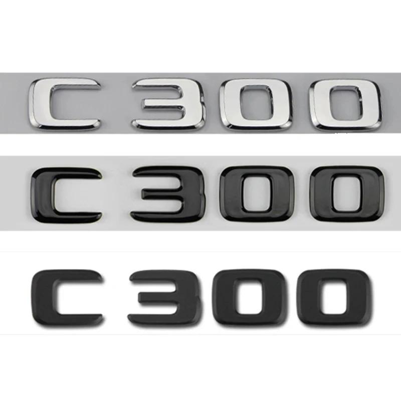 3D ABS Black Car Trunk Letters C300 Logo For Mercedes Benz C300 W205 W204 W203 W206 2022 4MATIC Emblem Stickers Accessories UO4