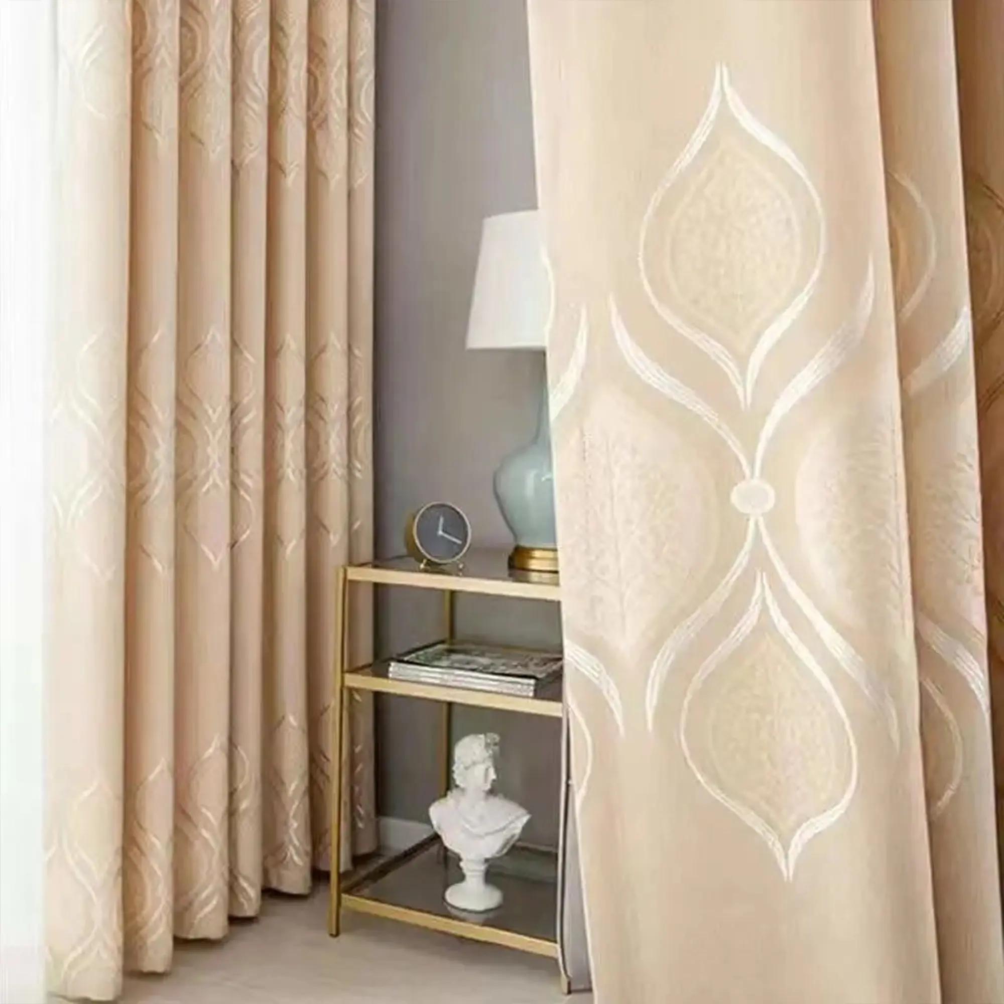 Moderne Minimalistische Dikke Verduisterende Gordijnen met Ringetjes Isolerende Gordijnen voor Woonkamer Huisdecoratie 1pc W100xL200 cm&Hooks tape top&1 panel beige