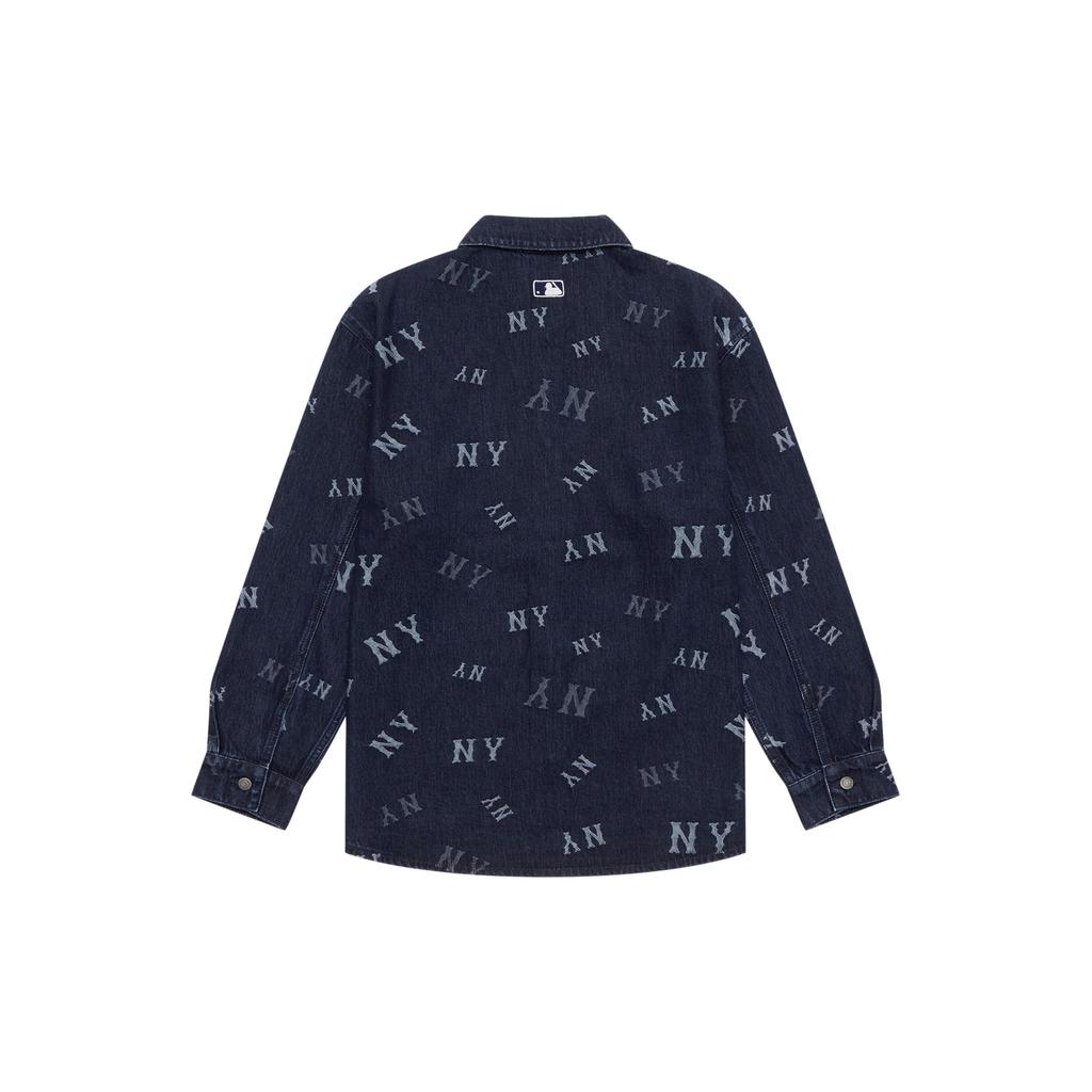 MLB MONOGRAM 24FW Denim Shirt Unisex Dark Marine Blue 3ADRM0244-50NYD