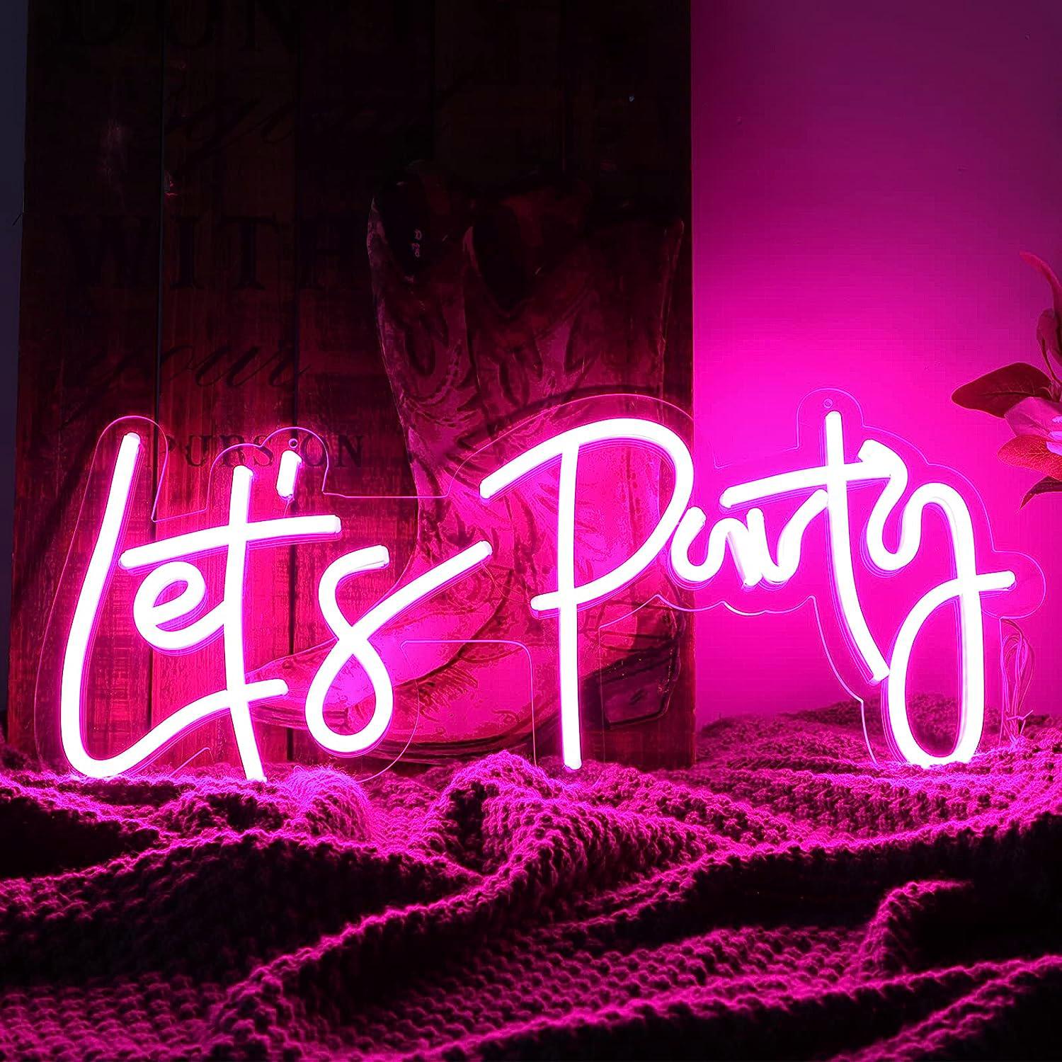 

Let s Party LED Neon Signs Art Wall Decor USB с выключателем Вкл./Выкл. LED Neon Light Signs Party Wedding Neon Lamp Night Lights Room розовый