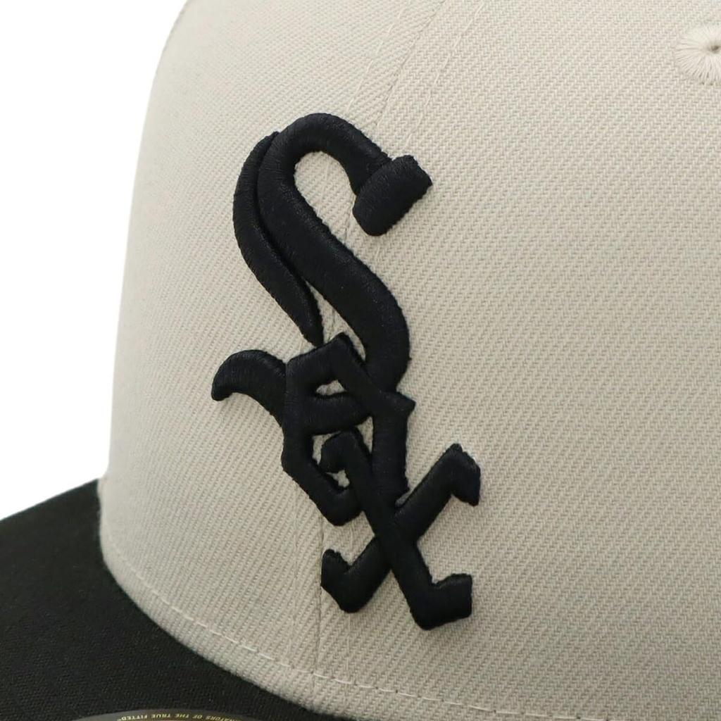 New Era 59FIFTY Cap MLB Chicago White Sox CWS ONSPOTZ Exclusive and 5950 SOX Straight Flat Visor BB Cap with Deep UV Functional Design (14666278