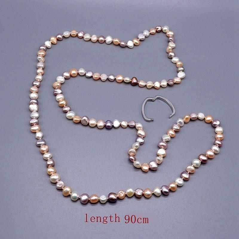 

Ожерелья из витого жемчуга, длинные ожерелья с натуральным цветным жемчугом, винтажные ожерелья в стиле барокко, свадебные украшения, женские ожерелья MULTI&100cm