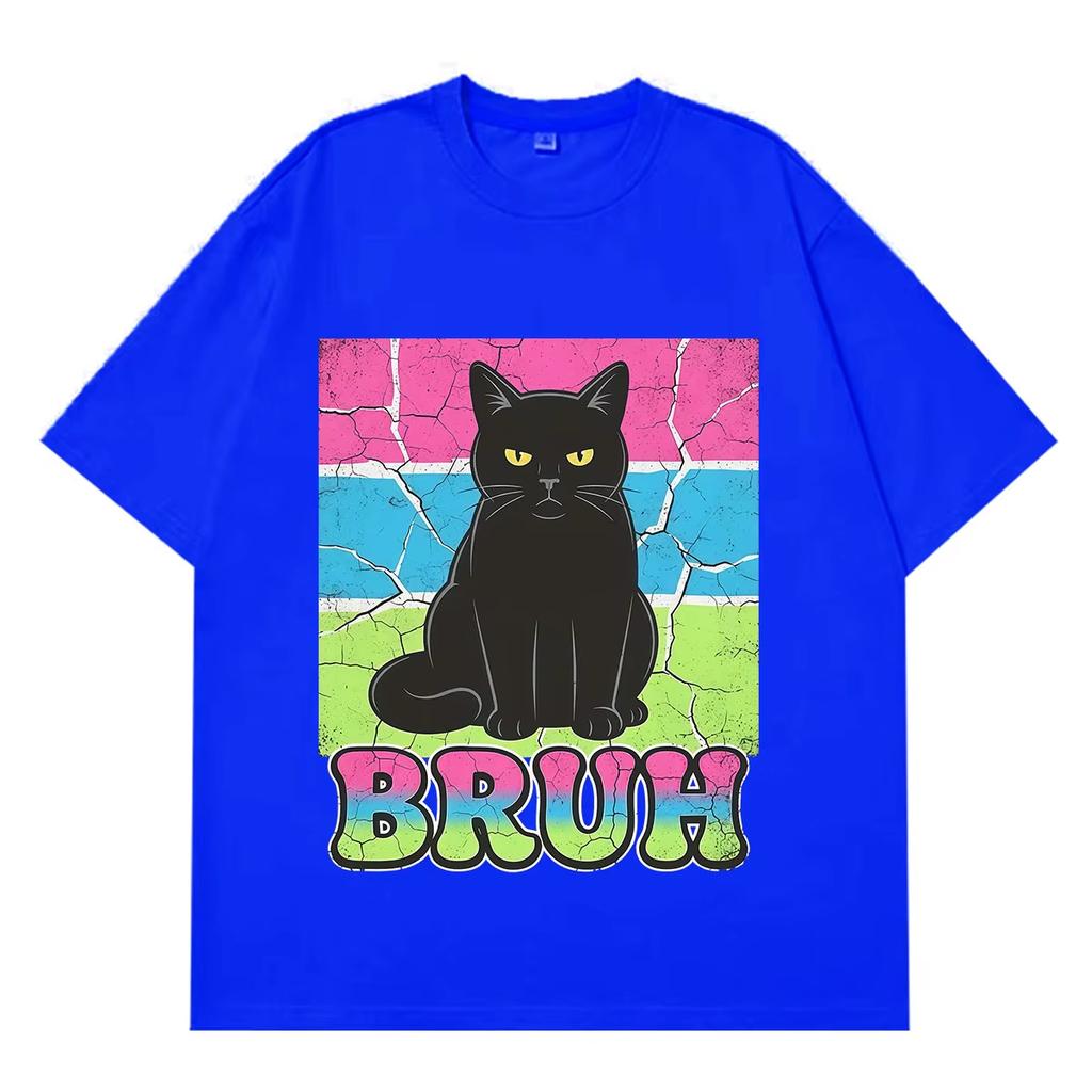 Summer Hot Sale Funny Cat Meme Tshirt Unisex Unisex Fashion Hip Hop Tshirt Shortsleeved Loose Casual Cotton Oversized Clothing