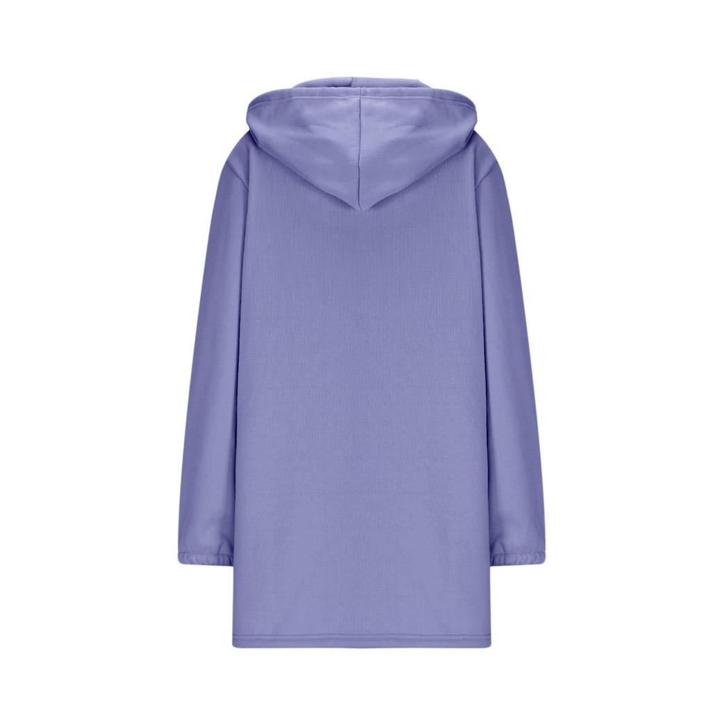 2025 Women's European & American Casual Hooded Long Jacket with Zip Pockets