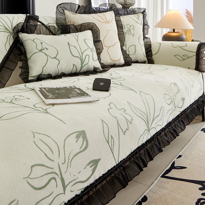 Light Luxury Sofa Cushion New Four Seasons Universal Chenille Straight Row Cushion Non-slip Sofa Cover Cover Cloth