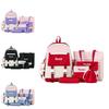 Girl School Backpack Five Piece Set Simple Letter Pattern For Teens And Students