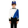 Boys Marching Band Uniform Stand Collar Long Sleeve Sequins Patchwork Color Block Design Epaulets Buttons Hat Set