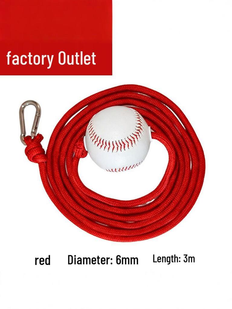 Baseball Rebound Trainer: 3m Colored Rope with Buckle