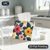1pc Tissue Box, Tropical Hibiscus Flowers Lively Pattern, 2D Flat Printing, Many Uses, Strong And Firm, Tissue Holder, for Around The Home, 2D Flat