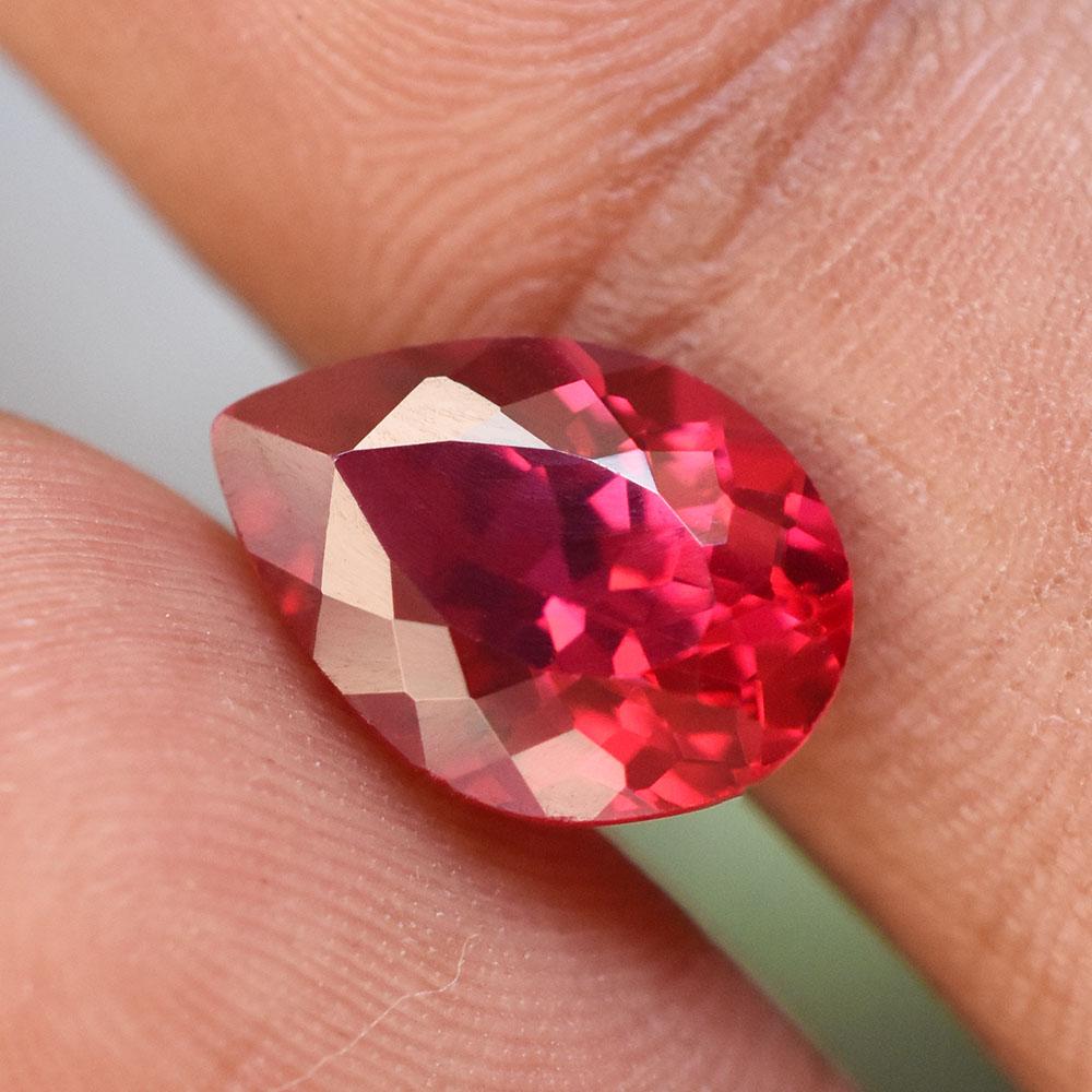 Natural Red Ruby Loose Gemstone Unique 12x8mm Pear Cut for Collection for Jewelry Making and Crafts