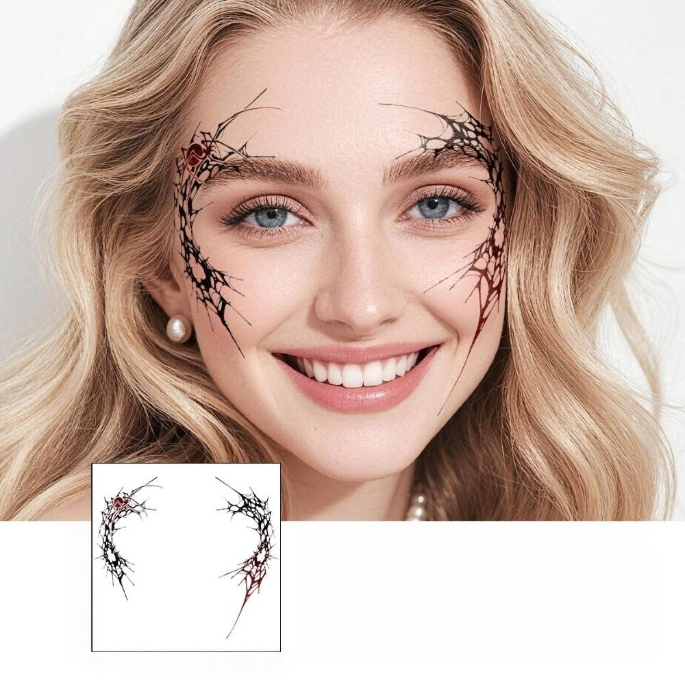 Sweatproof Halloween Tattoo Sticker Waterproof Zombie Cosplay Props Festival Carnival Style 6