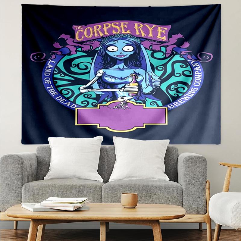 The-Nightmare-Before-Christmas Print Tapestry, Backdrop, Easy Setup, Ideal for Bedroom, Office & Living Room, with Aesthetic Wall Hanging Decor.