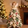 DIY gestepptes Stoff-Weihnachtsbaum-Set mit 3D-Patchwork-Bastelset für Anfänger Handgefertigte Tisch-Weihnachtsdekoration Festlicher Kamin-Tisch-Büro-Schmuck