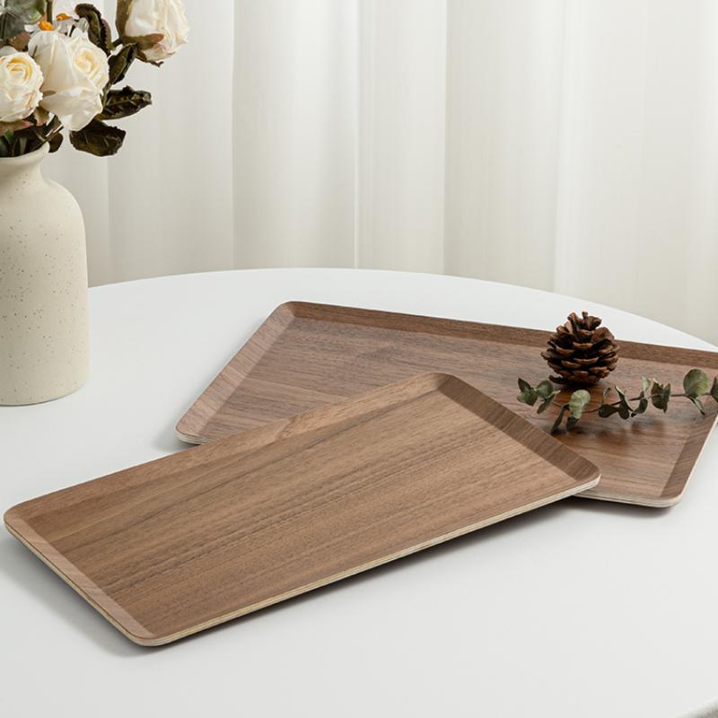 Walnut Tea Tray Rectangular Coffee Shop Dessert Snack Tray Tea Cup Storage Tray High-grade Wooden Plate