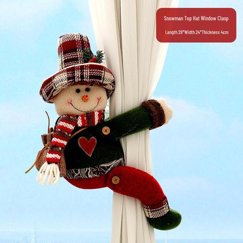 Knitted Santa Claus Curtain Holder Pendant for Christmas Decorations In Hotels