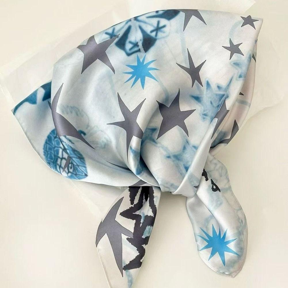 Y2K Star Print Scarf Printed Hair Scarf Simple Punk Bandana Beach