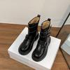 Korean version of knight boots women's belt buckle thick-soled heightening women's boots winter 2025 new retro western cowboy boots