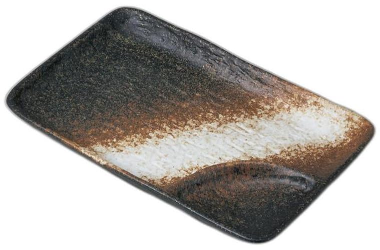 

Black Bizen Divided Plate x 14 x Pottery Setomonohonpo 7.0 [20.7 2.5cm] Plate, Ceramic,