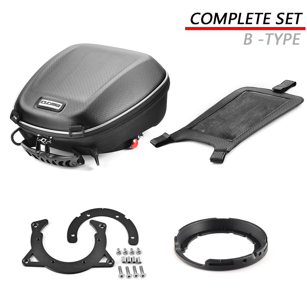 

For DUCATI Monster 696 796 1100 Tank Bag Motorcycle Saddle Bags Ring Mount Fuel Top Case Quick Lock Flange