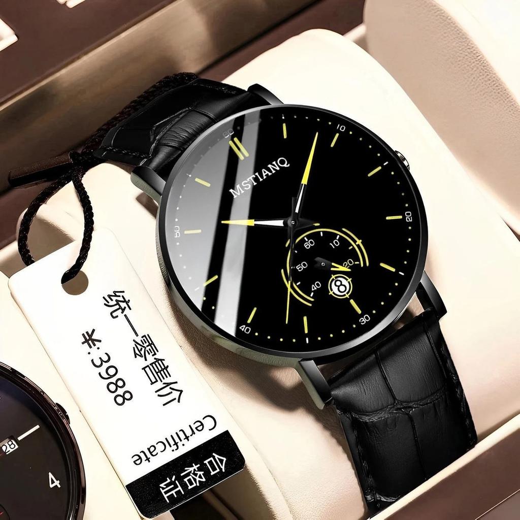 Men'S Watch Business Style Fashion Simple Temperament Non-Mechanical Watch Calendar Teen Quartz Watch