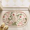 European Camellia Retro Diatom Mud Floor Mat Bathroom Toilet Door Water Absorption Non-slip Foot Mat Quick Drying Door Mat