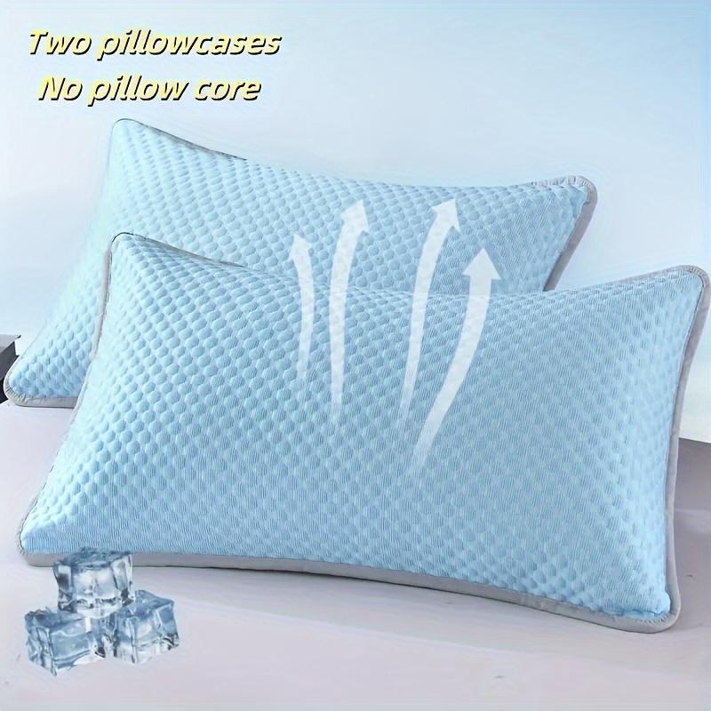 Summer Cooling Pillowcase Solid Color Ice Bean Bean Pillowcase Cool Feeling Air Conditioning Cover Washable (No Pillow) 48x74cm