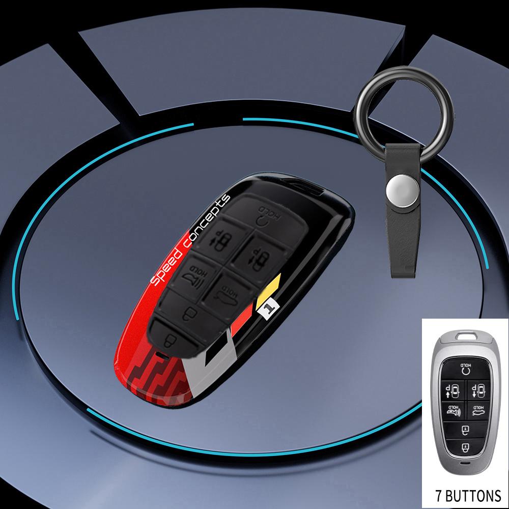 

Graffiti Car Remote Key Case Cover Fob For Hyundai Sonata Nexo Dn8 Santa Fe Tm Tucson Nx4 Staria Ioniq - Gold Edge