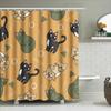 Whimsical Cats Shower Curtain: 3D Printed Polyester Fabric Design For Bathroom Decorations Cute Kitten Print In Green, Black, Or