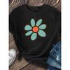 Happy Flowers Women T-Shirt Happy Flowers Pattern Groovy Daisies Casual Summer Daily Ladies Fashion Top