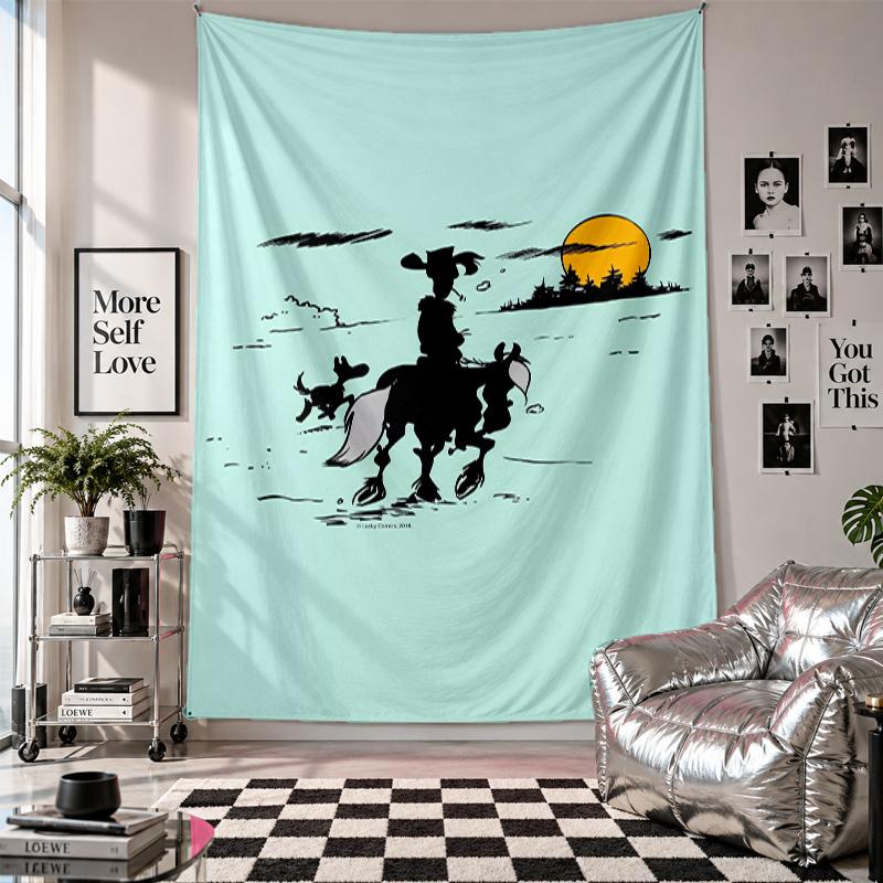 Wall TapestryLucky Luke Art Hanging Cloth Decorative Background Cover for Room Decoration