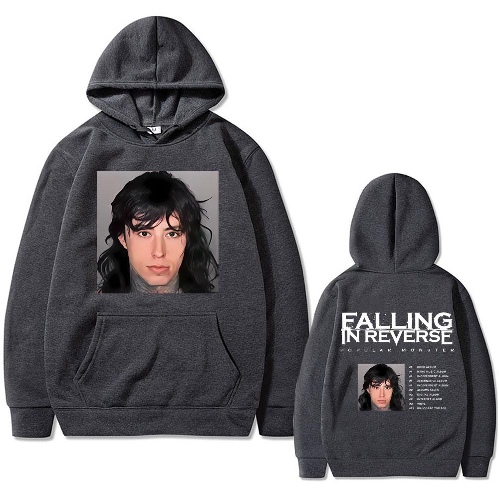 Limited Falling in Reverse Popular Monster Hoodie Ronnie Radke Mugshot Sweatshirt Men Women Rock Metal Oversized Hooded Pullover