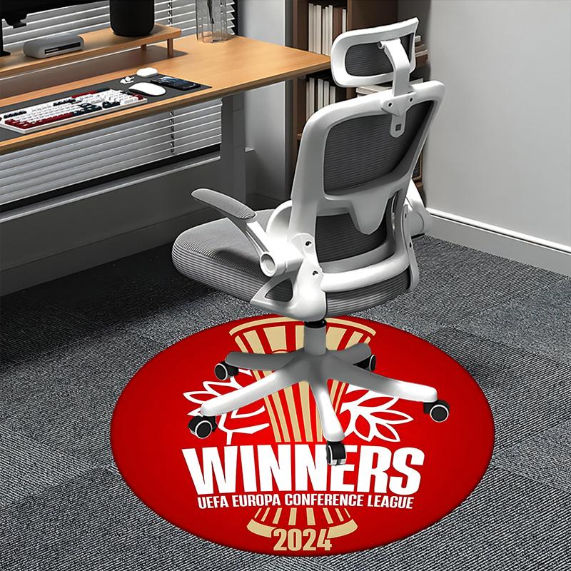UEFA Europa Conference League Champions 2024 Chair mat Round Rug-Office carpet, Machine Washable, Non-slip, Suitable for Living Rooms, Bedro 80cm by 80cm