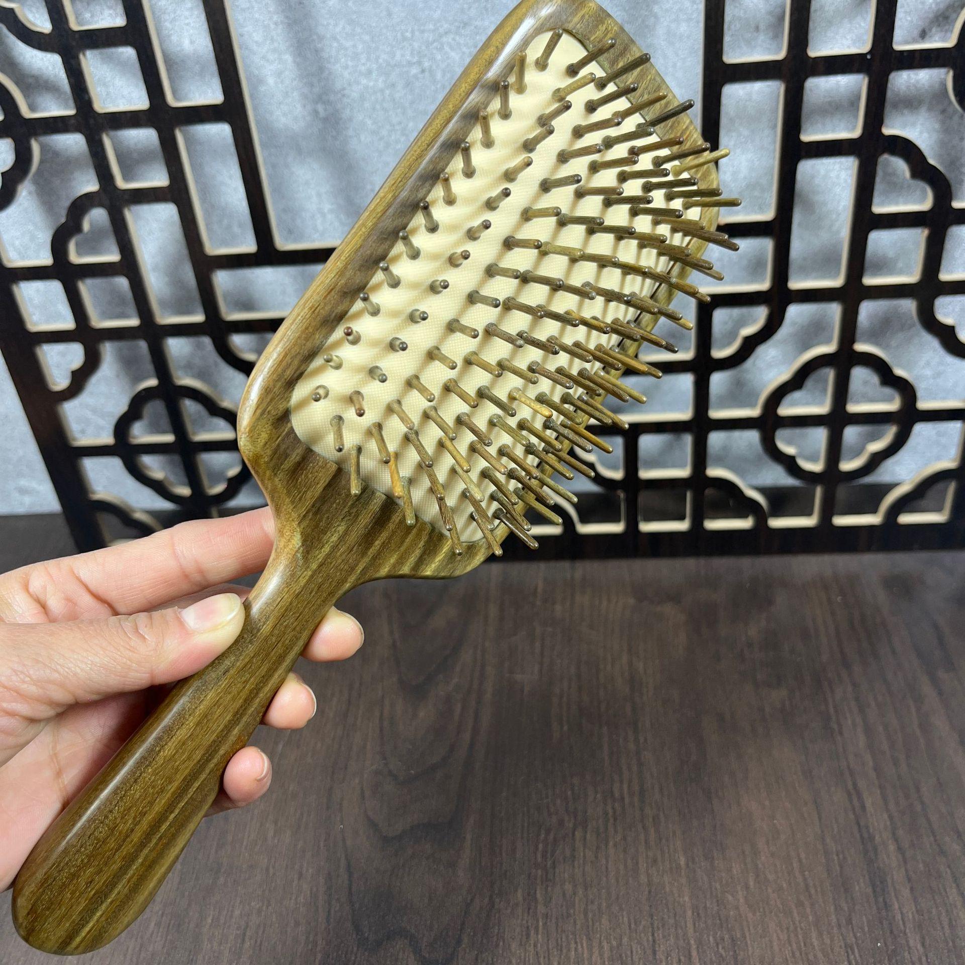 Green Sandalwood Scalp Massage Air Cushion Comb - Wooden Meridian Household Comb