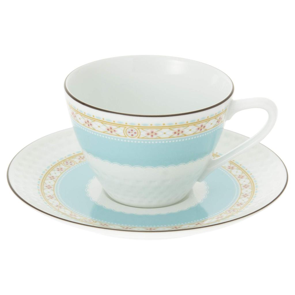 Noritake Humming Blue Cup & Saucer Set (Pair) (For Coffee and Tea) 125cc, Blue Fine Porcelain, P5389L/1645