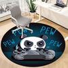 1pc Panda Gaming Office Round Area Rug, Indoor Mat Suitable For Office, Under Office Chairs Bedroom Living Room Home Decor, Room Deco, 079