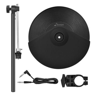 Donner Cymbal Pad 12 Inch Extended Mute Pad Crash Cymbal Electronic Drum Accessories Cymbal Holder with Rack Clamp for for Adult Electronic Drums