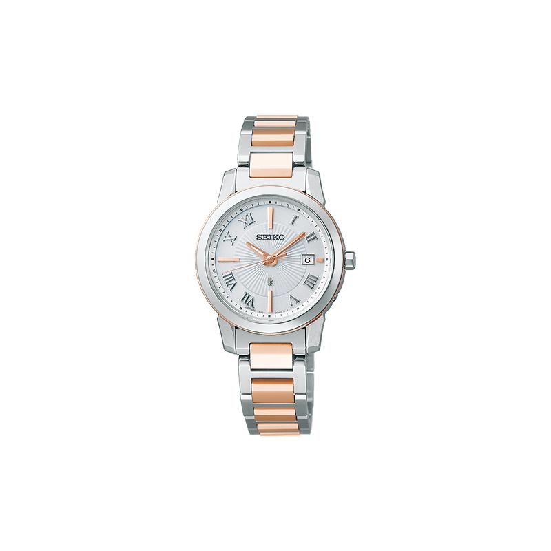 SEIKO Lukia series 100 meters waterproof antimagnetic titanium alloy solar wave fashion solar Quartz titanium metal strap women s watch silver SSQV108 синий