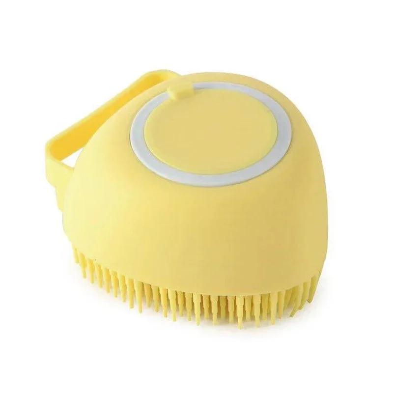 Soft Silicone Dog Brush Pet Shampoo Massager Bath Brush Cat Washing Body Wash Dispenser Pet Grooming Shower Brush