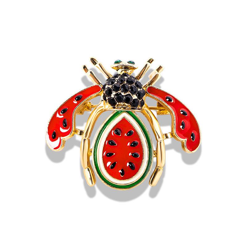 Rerto Bee Crystal Brooches For Women Enamel Rhinestone Animal Tassel Lapel Pins Men'S Suit Collar Pin Badge Accessories